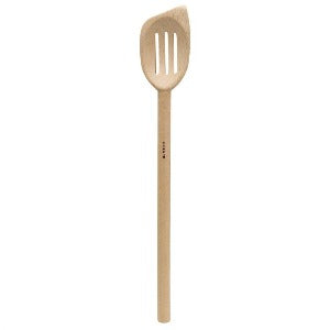 Premium French Beechwood Slanted Slotted Spoon - 11.5 Inch Kitchen Utensil for Cooking, Serving & Straining - Ideal for Pasta, Soup, and Salad Preparation