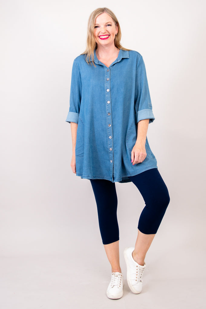 Stylish Tencel Denim Gill Blouse for Women - Comfortable & Trendy Top for Casual Wear, Office Outfits & Date Nights