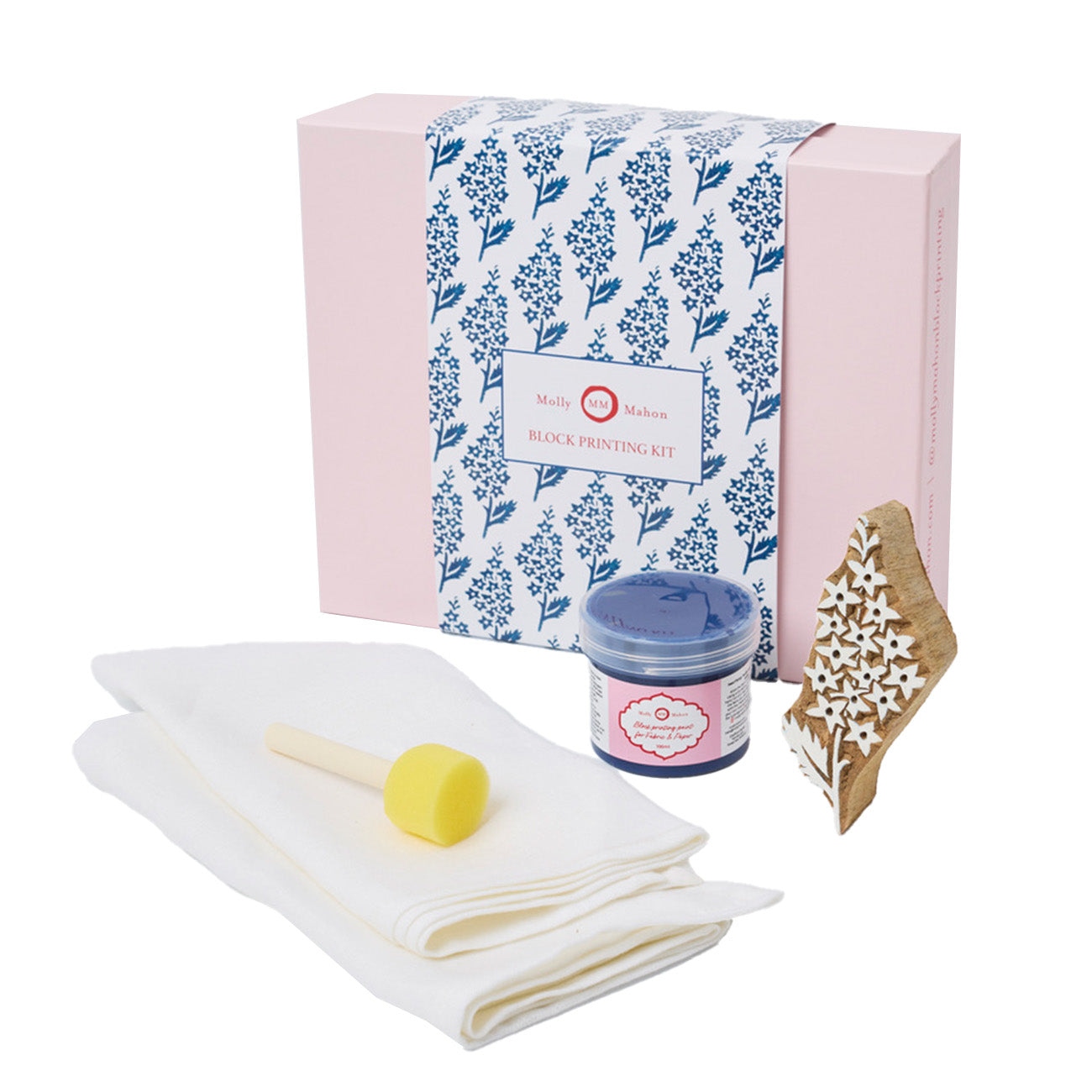 Handmade Block Printing Kit for Napkins - Delph Indigo Dye - DIY Fabric Stamping Set for Table Linens, Home Decor & Gift Making