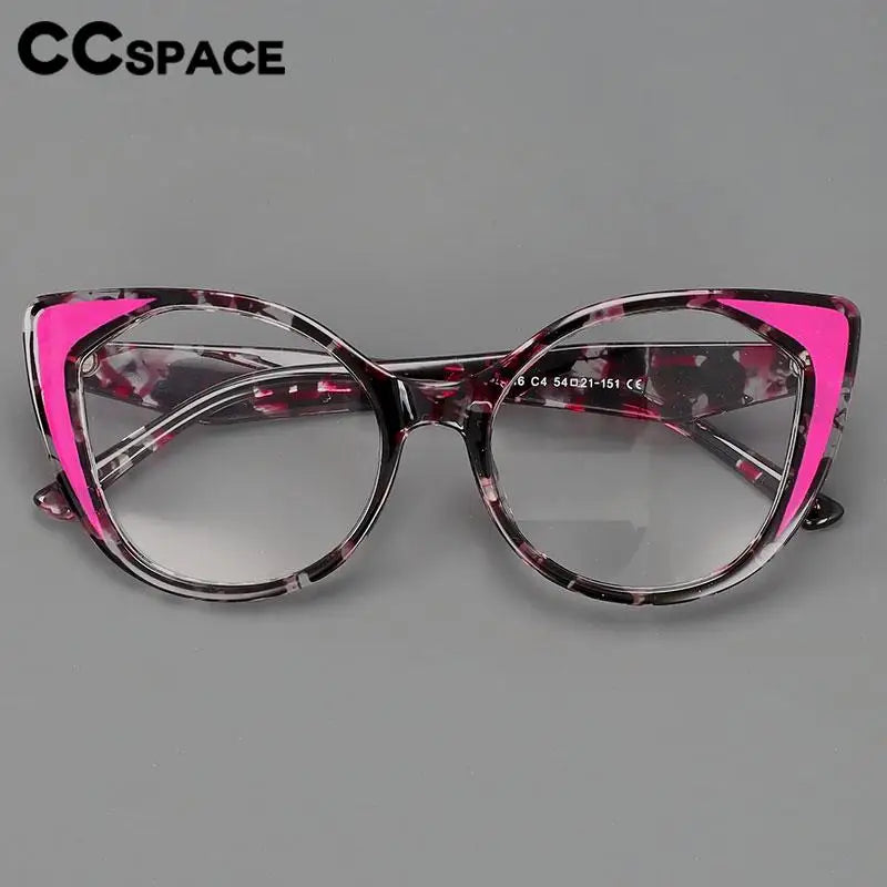 CCspace Women's Full Rim Square Cat Eye Titanium Eyeglasses Frame - Lightweight & Durable TR90 Material - Perfect for Work, Reading & Fashion Accessories