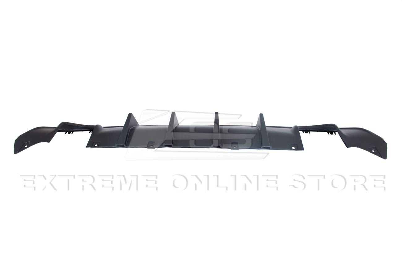 2015-Present Dodge Charger SRT Rear Bumper Diffuser - ABS Matte Black Dual Exhaust Tips | Factory Style Replacement | Perfect for Car Upgrades & Performance Enhancement