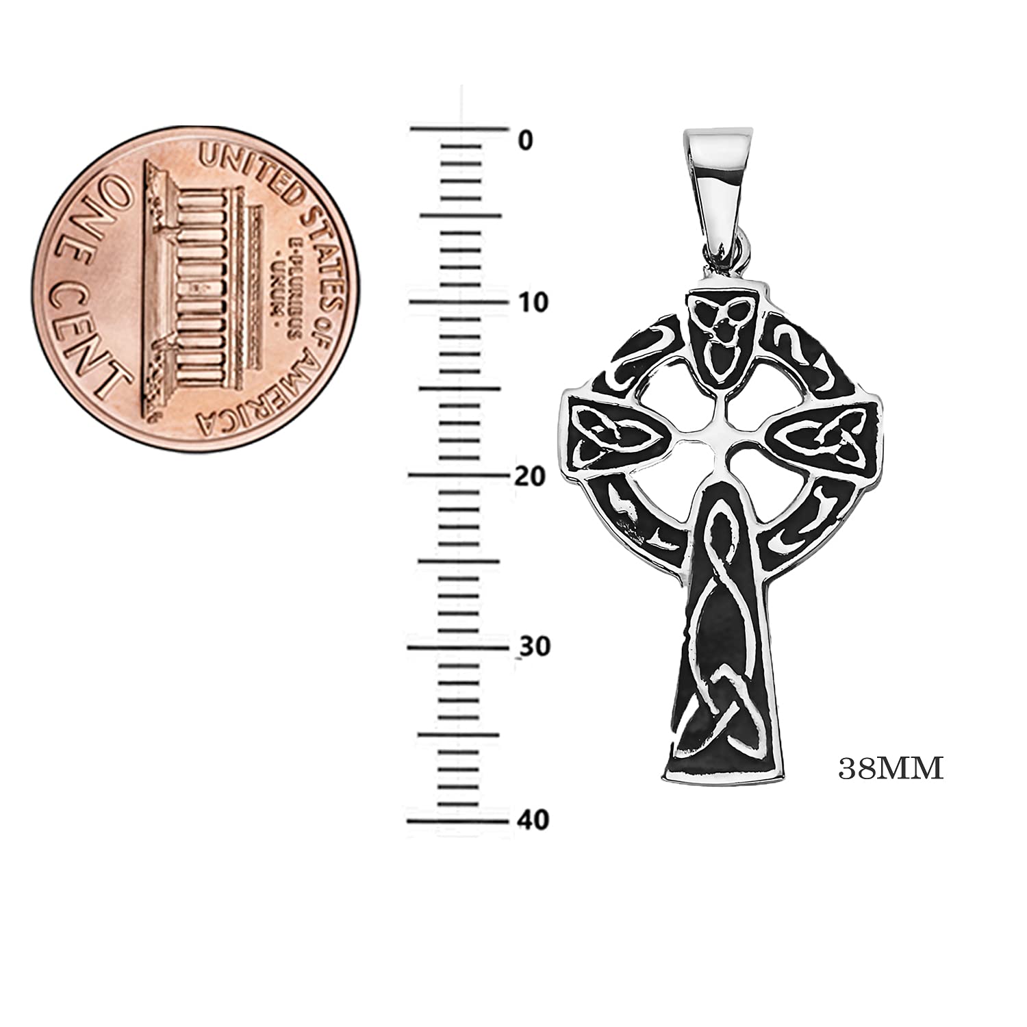 Ritastepens Sterling Silver Irish Celtic Cross Pendant Necklace - Elegant Religious Jewelry for Women, Perfect for Gifts, Weddings & Special Occasions