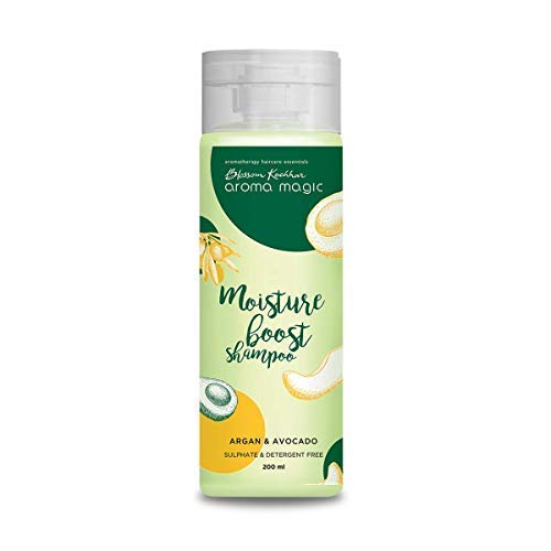 Aroma Magic Moisture Boost Shampoo for Dry & Chemically Treated Hair with Argan Oil, Avocado & Grapefruit Extracts | Deep Hydration, Hair Strengthening & Growth Treatment | 200ml | Perfect for Damaged Hair Recovery & Daily Nourishment