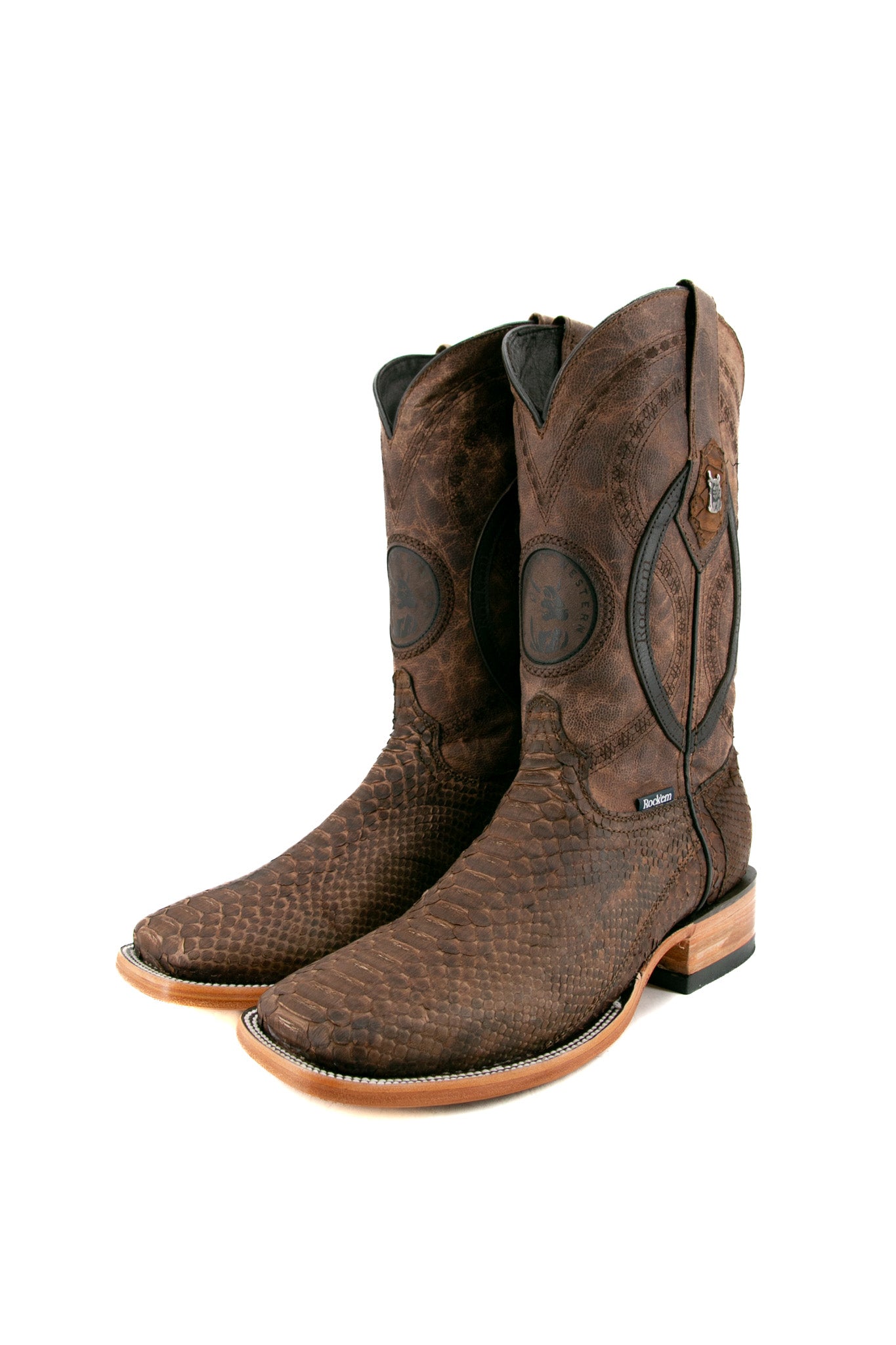 Exotic Python Square Toe Cowboy Boots for Men & Women - Western Style Fashion Boots for Rodeo, Country Music Festivals & Night Out