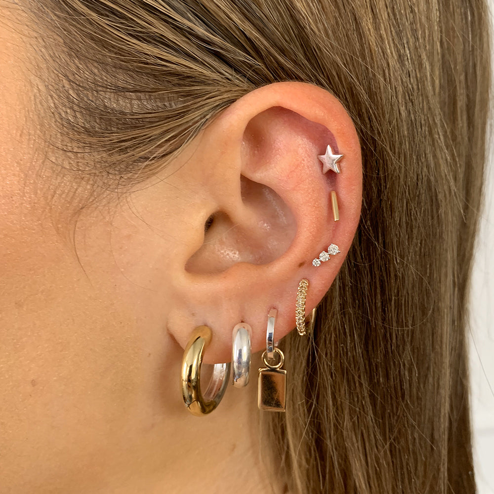 10k Gold Micro Fine Bar Helix Single Stud Earring - Dainty & Minimalist Jewelry for Cartilage Piercing, Everyday Wear & Special Occasions