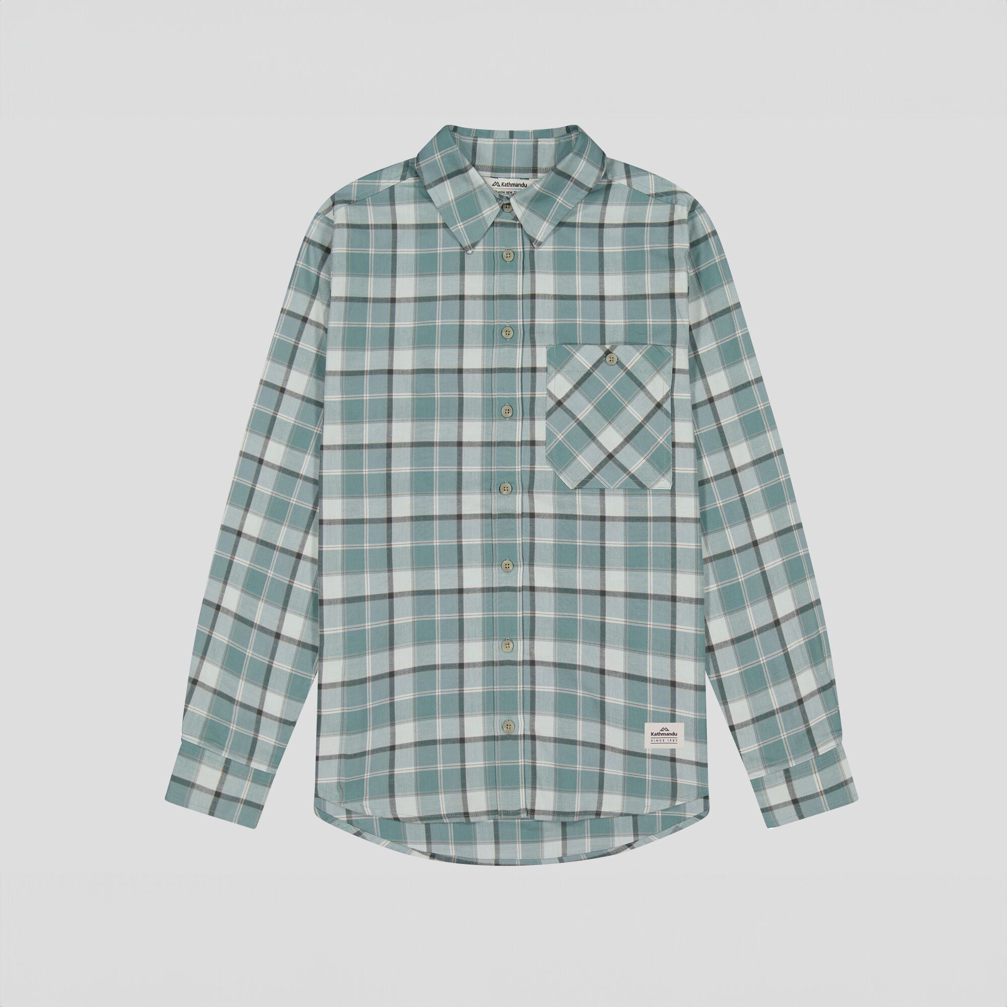 Fyfe Women's Long Sleeve Shirt - Deep Forest Plaid Flannel Top for Casual Wear & Outdoor Activities