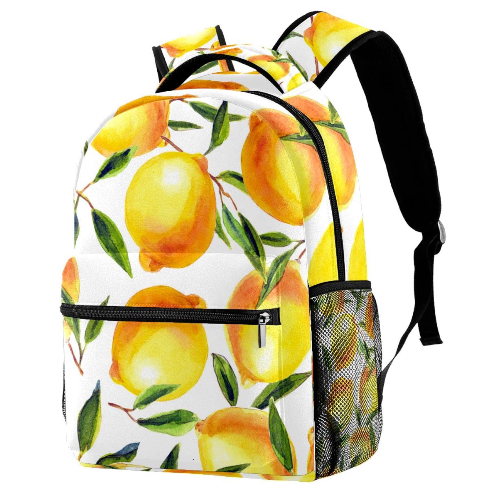 Lightweight Classic Backpack for Women & Teens - Durable School & Travel Rucksack with Lemon Fruit Design | Perfect for Summer, College, Commuting & Outdoor Adventures
