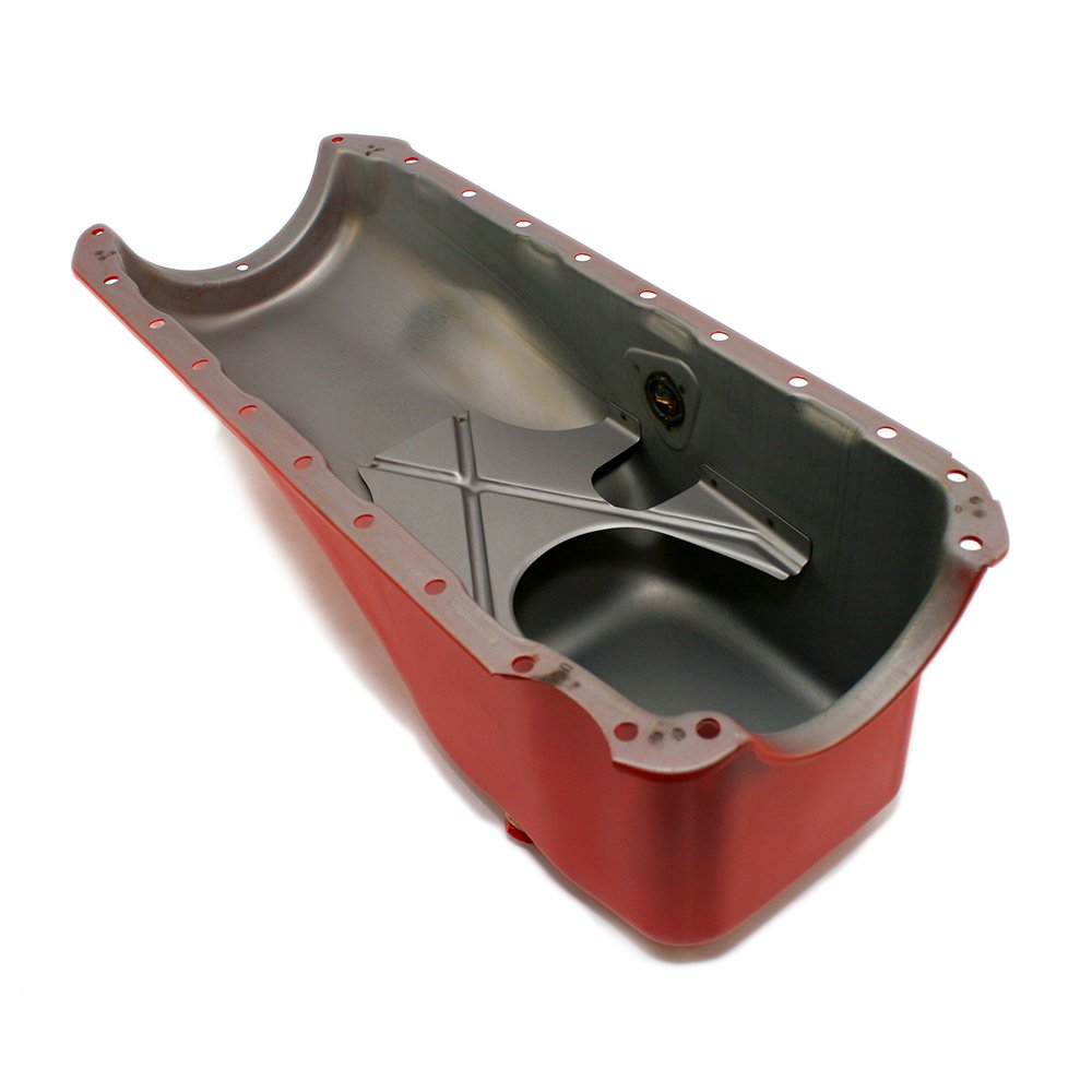 Big Block Chevy Orange Stock Style 4qt Oil Pan - Compatible with BBC 396 402 427 454 Engines - 2 Piece Rear Main Seal - Perfect for Engine Rebuilds & Performance Upgrades