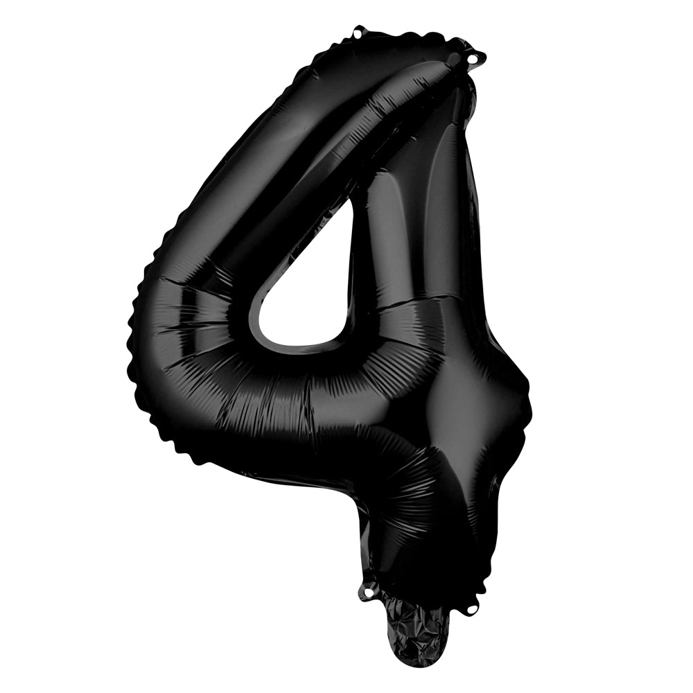 Balloonify Black Mylar Number 4 Balloon - 16 Inch - 1 Count Box - Perfect for Birthday Parties, Anniversaries & Special Events