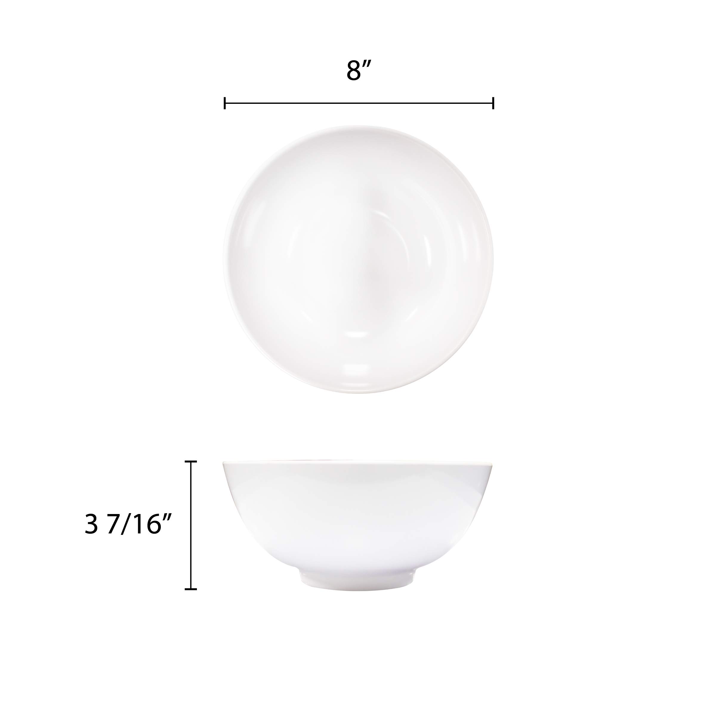 Thunder Group Imperial Melamine Dinnerware Set - 56 oz, 8-Inch Rice Bowl (Pack of 12) | Durable & Stylish Dishware for Restaurants, Catering, and Outdoor Dining