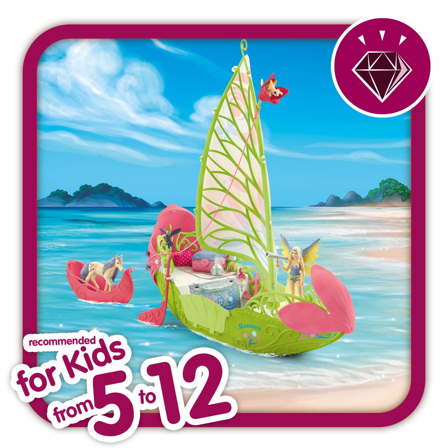 Schleich Bayala 19-Piece Fairy Playset with Sera's Magical Flower Boat - Fantasy Toy for Kids Ages 5-12 - Perfect for Imaginative Play & Storytelling Adventures