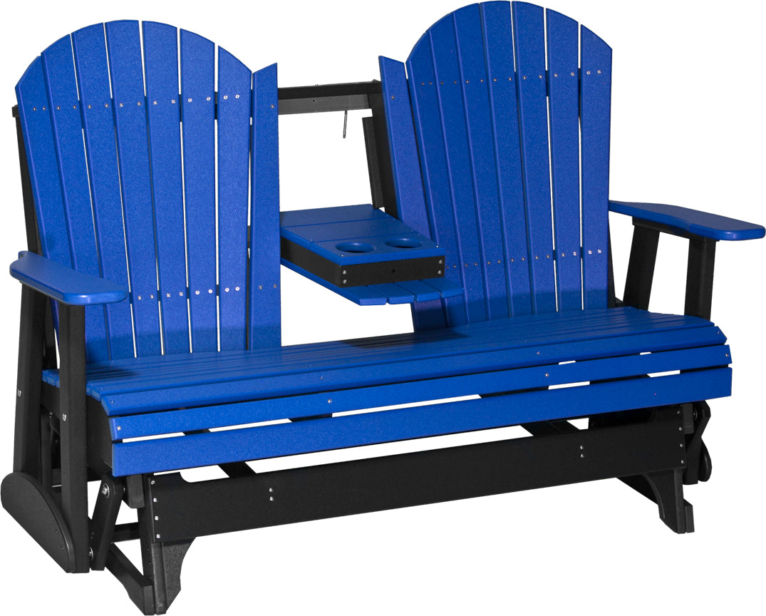LuxCraft 5-Foot Premium Adirondack Glider Chair - Outdoor Patio Rocking Bench for Garden, Porch & Backyard Relaxation | Weather-Resistant & Comfortable Seating