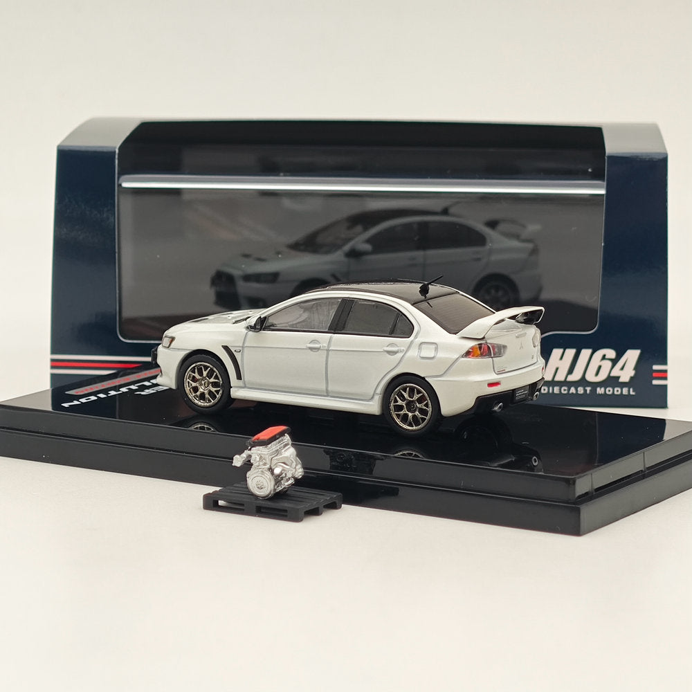 1/64 Scale Mitsubishi Lancer Evolution X Final Edition White Diecast Model Car - Hobby Japan HJ642053CWP - Perfect for Collectors, Racing Enthusiasts & Display