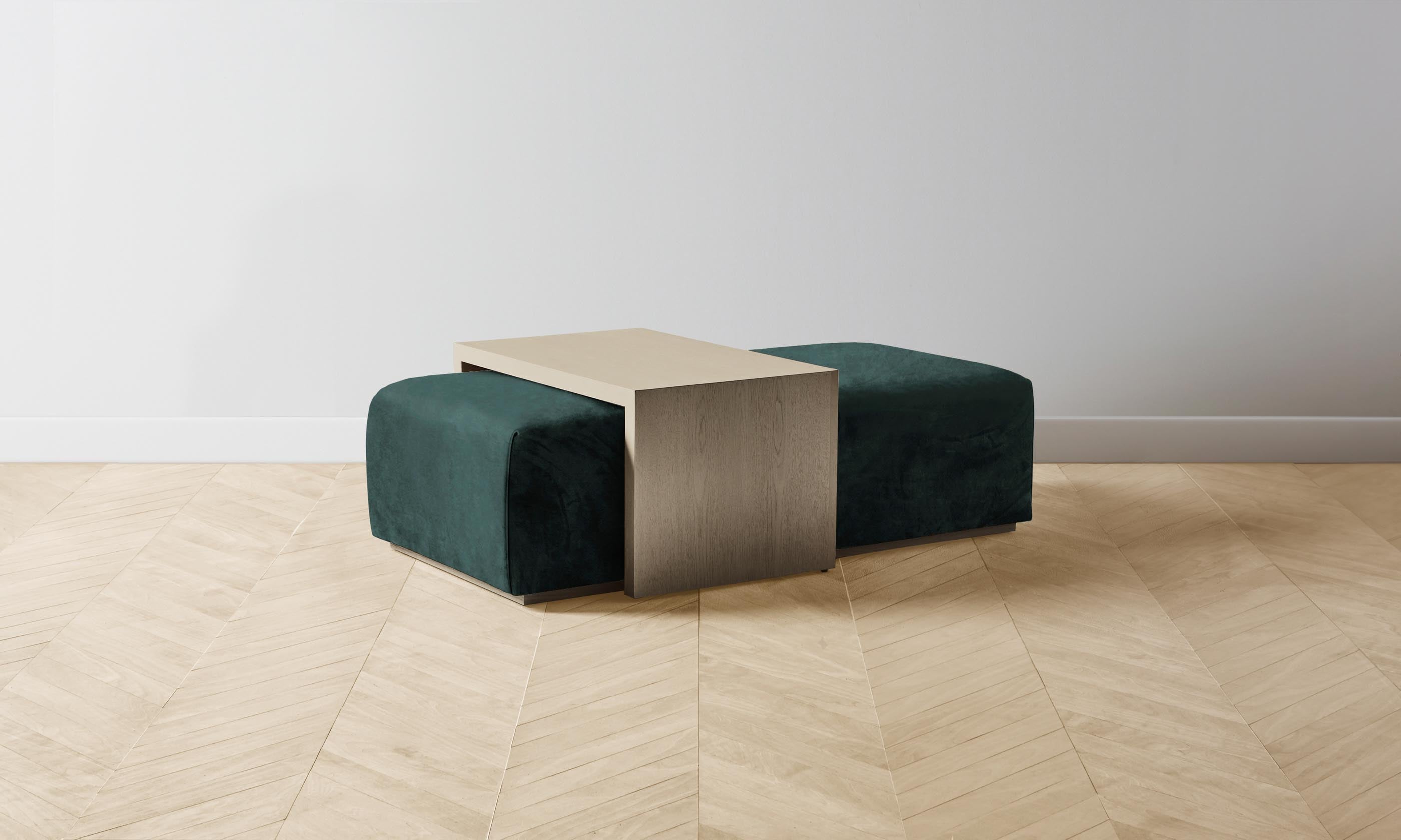 The Bowery Ottoman - Performance Velvet Emerald Green Storage Bench for Living Room, Bedroom & Entryway - Stylish & Durable Home Decor