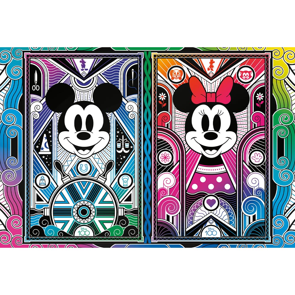Trefl Mickey Mouse Puzzle - 100 Piece Jigsaw Puzzle for Kids, Multicolored Disney Cartoon Character Puzzle | Fun Family Game & Educational Activity for Children's Birthday Party