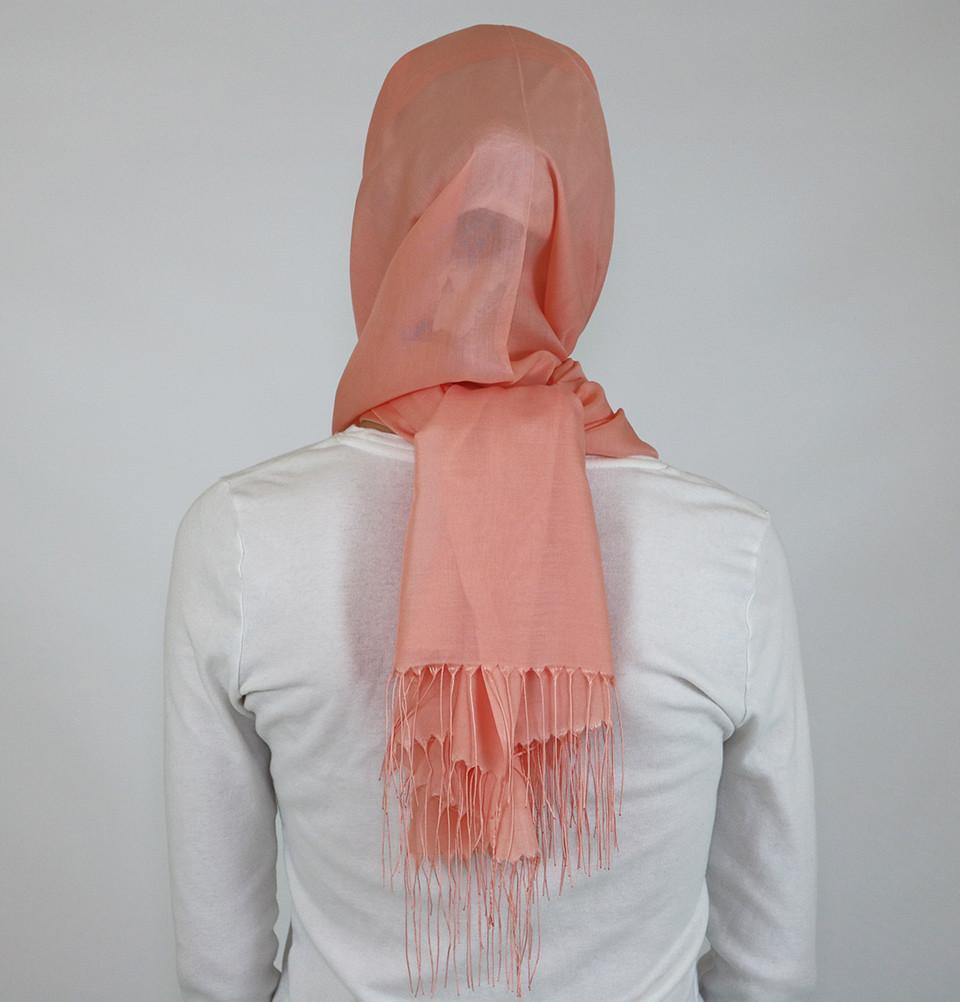 Aker Ince Muslim Hijab Shawl Scarf - Salmon Pink #362 - Perfect for Prayer, Modest Fashion & Everyday Wear