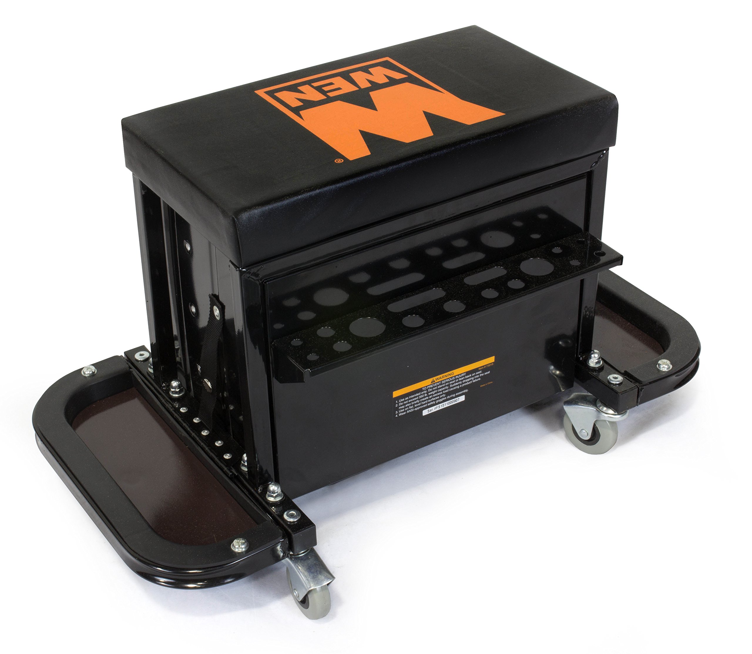 WEN GG1350 350-Pound Capacity Rolling Tool Chest with Glider Seat - Heavy Duty Garage Storage for Mechanics & DIY Enthusiasts | Perfect for Workshops, Garages & Auto Repair Shops