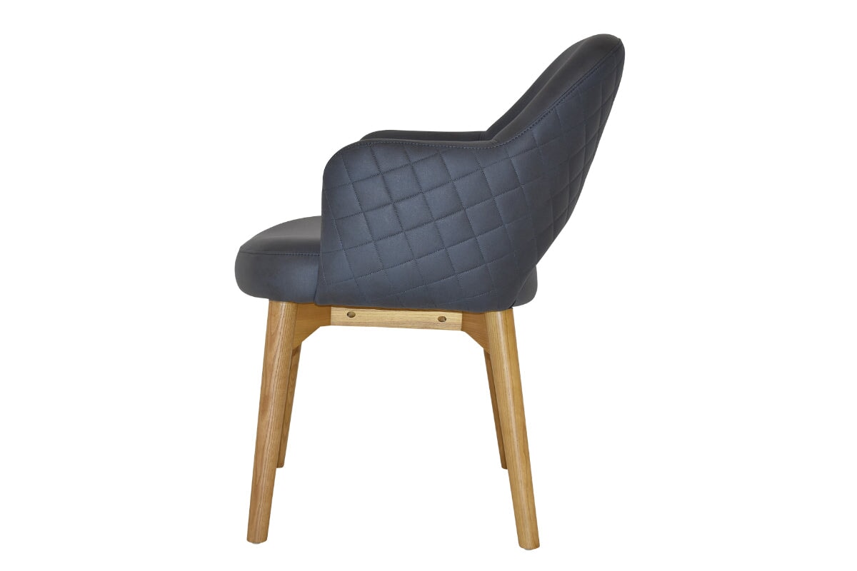 EZ Hospitality Cairo Indoor Armchair with Light Oak Timber Base - 4-Leg Modern Dining Chair for Living Room, Bedroom & Office