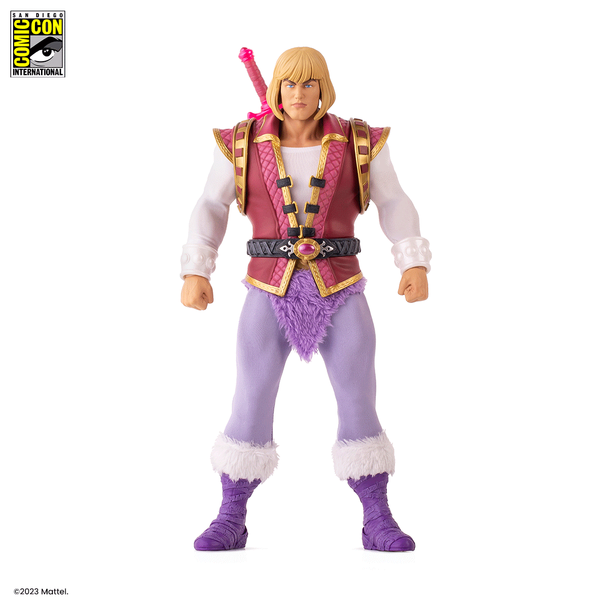 Masters of the Universe Prince Adam 1/6 Scale Action Figure SDCC Exclusive Collectible - Perfect for Display, Gifts, and Comic-Con Fans