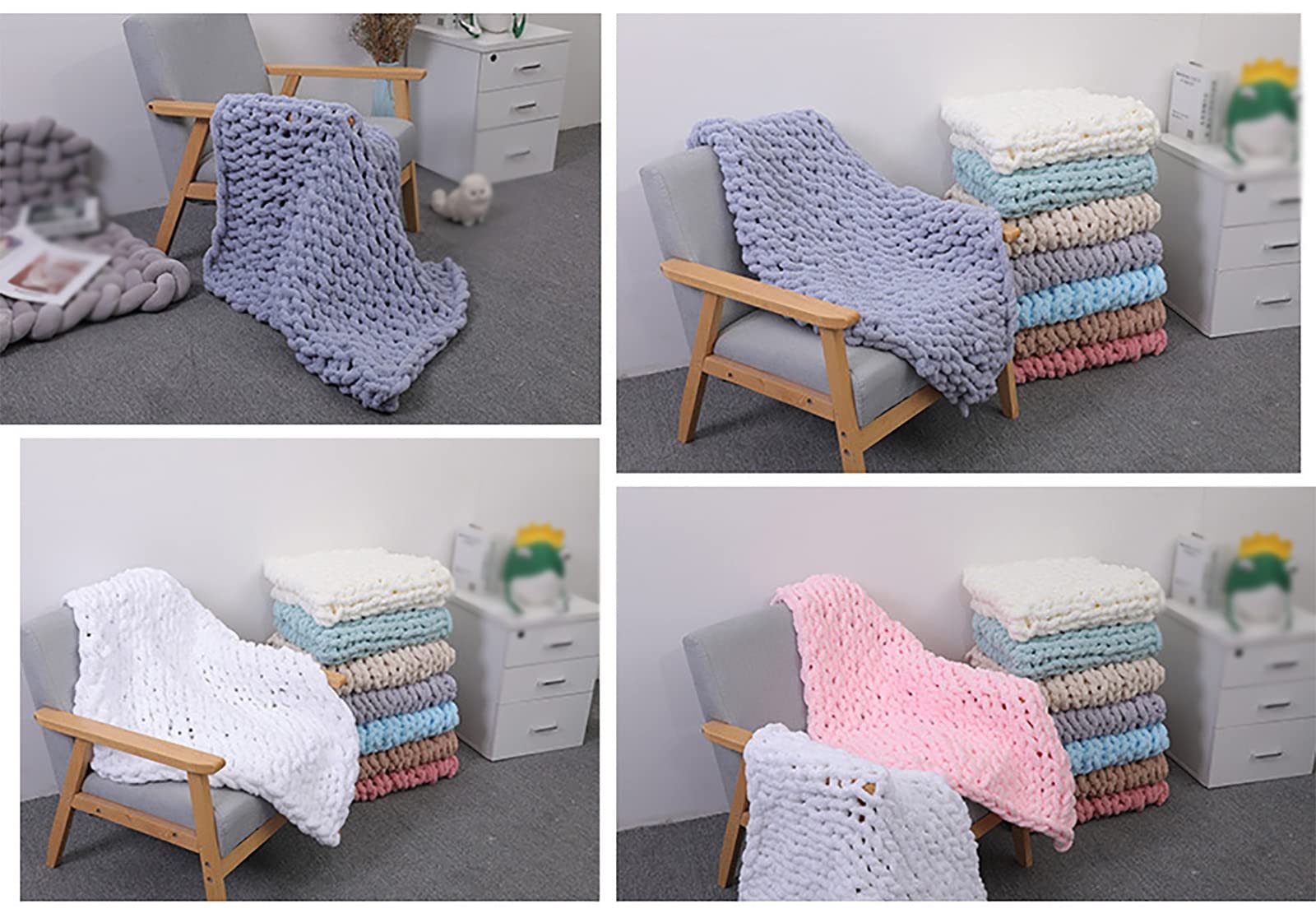 Handmade Chunky Knit Blanket - Super Soft & Warm Throw Blanket for Bed, Couch, Sofa - Cozy Home Decor & Pet Blanket - Perfect for Living Room, Bedroom & Winter Nights
