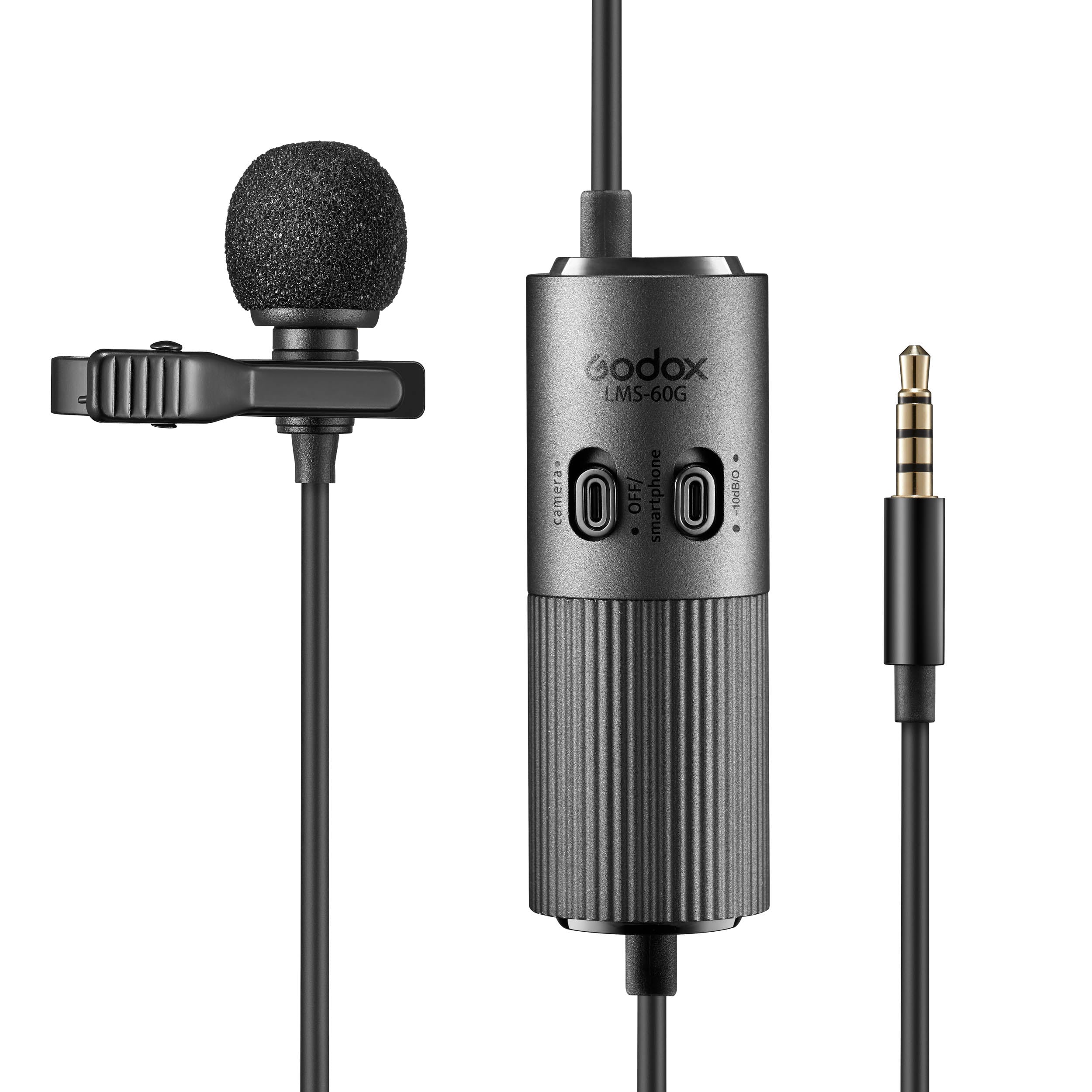 LMS 60G Omnidirectional Lavalier Microphone with 6m Cable & Gain Control - Perfect for Podcasting, Interviews, YouTube Videos, and Live Streaming