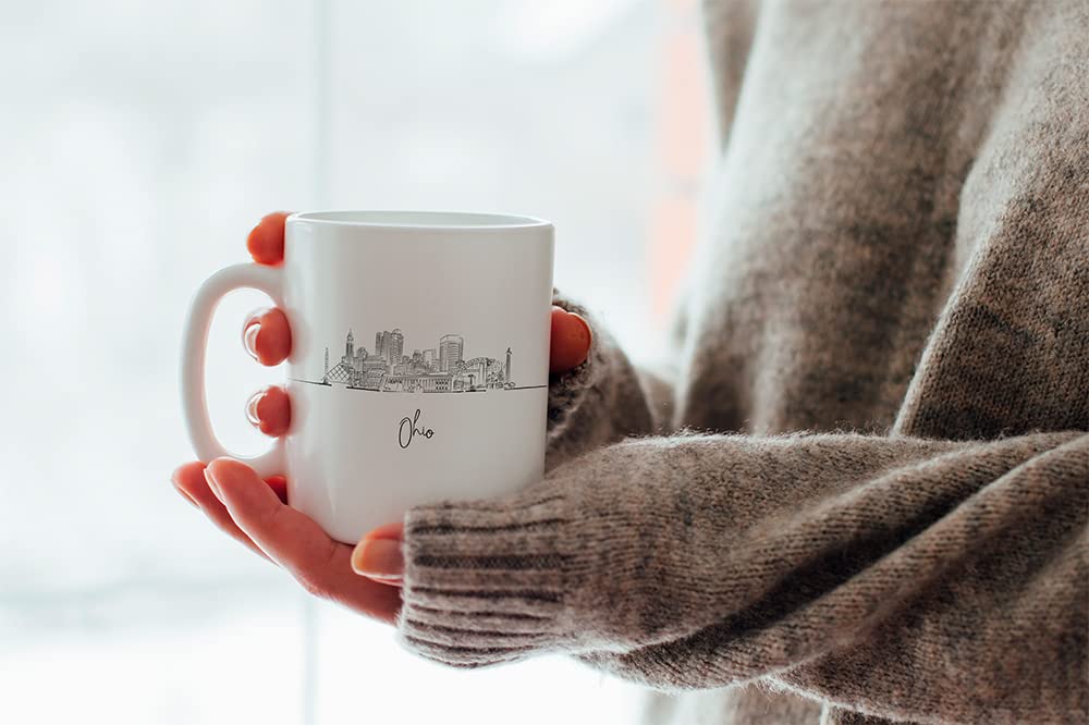 Ohio Buckeye State Themed Ceramic Coffee Mug - 11oz Unique Graduation Gift for Him - Perfect Souvenir & Long Distance Gift for OH Fans - Ideal for Coffee, Tea, or Hot Chocolate at Home, Office, or Dorm
