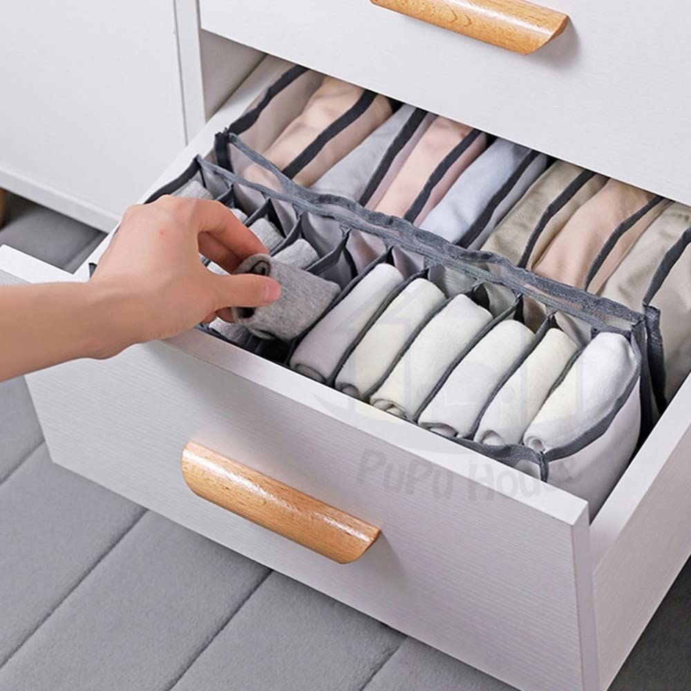 3-Piece Mesh Underwear & Bra Storage Box Set - Stackable Drawer Organizer for Closet, Panties, Socks & Clothes - Space Saving Home Organization Solution (Gray) - Perfect for Bedroom, Dorm & Travel Use