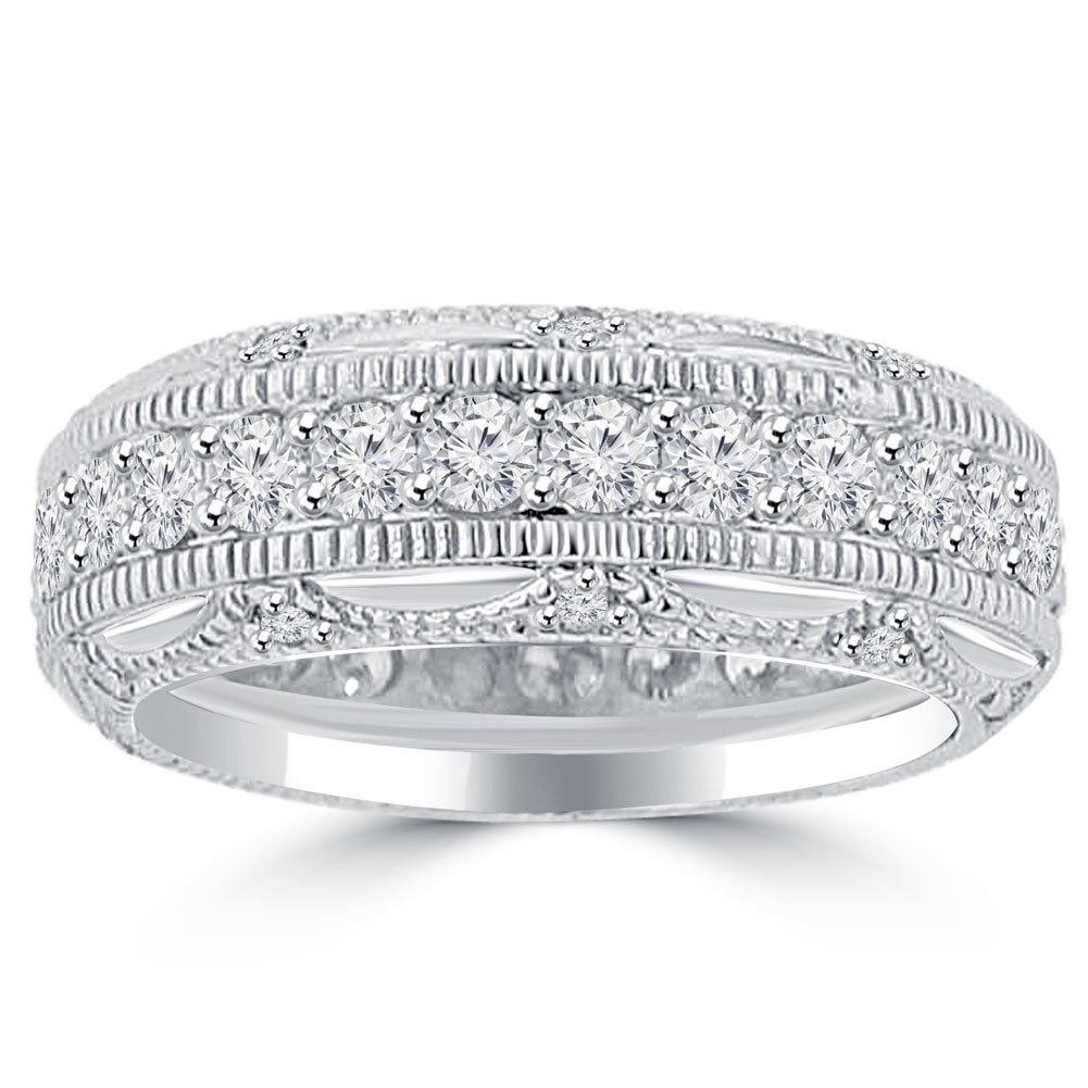 Madina Jewelry 2.50 Carat Round Cut Diamond Eternity Wedding Band Ring for Women in Platinum - Perfect for Bridal, Anniversary & Special Occasion Gifts