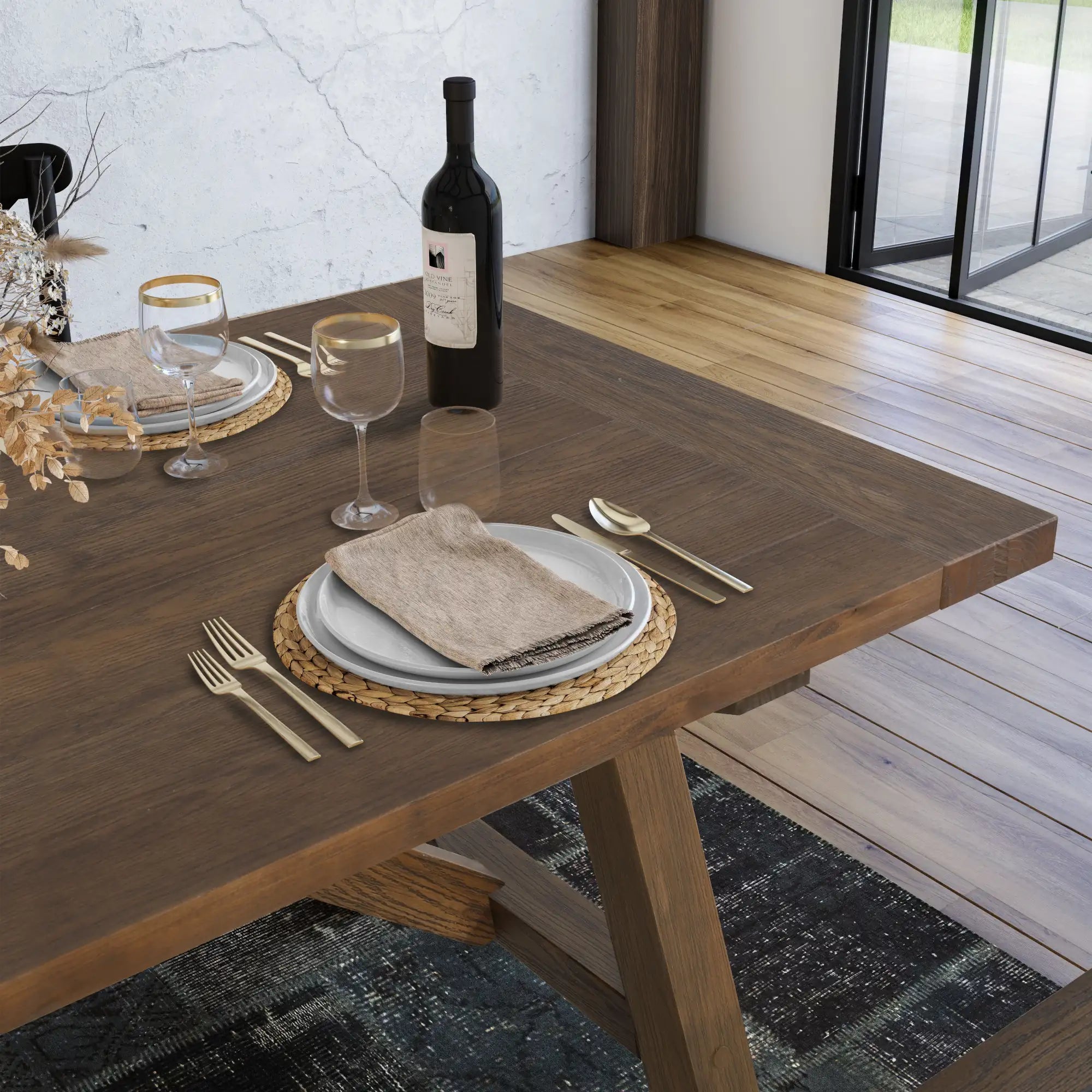 Customizable Cascais 72-Inch Modern Dining Table - Extendable Wooden Table for 8-10 People - Perfect for Family Gatherings & Dinner Parties