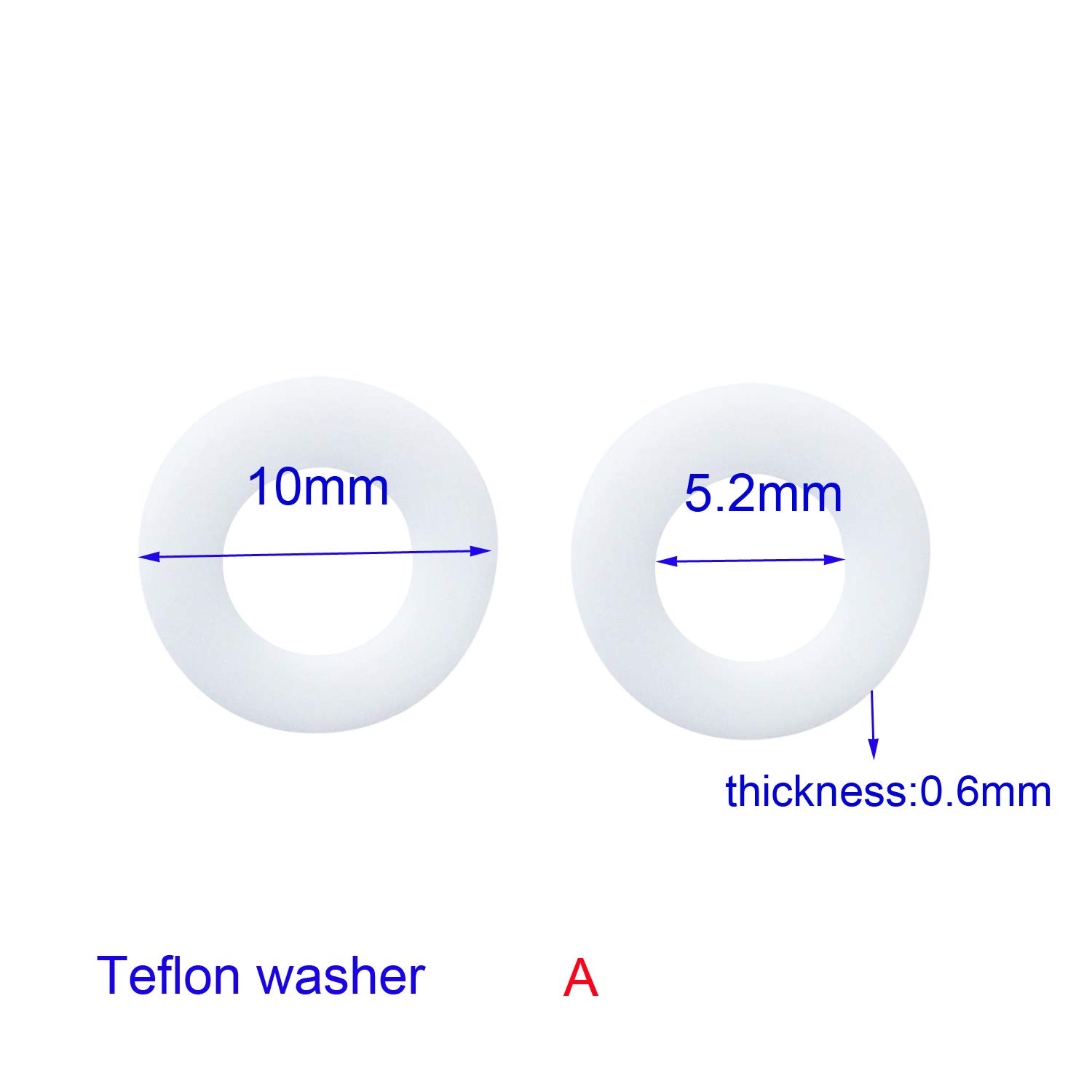 Premium Brass & Teflon Pivot Washers for Folding Knives - 20pc Knife Maker Repair Kit (Teflon Type A) - Perfect for EDC, Camping & DIY Knife Maintenance