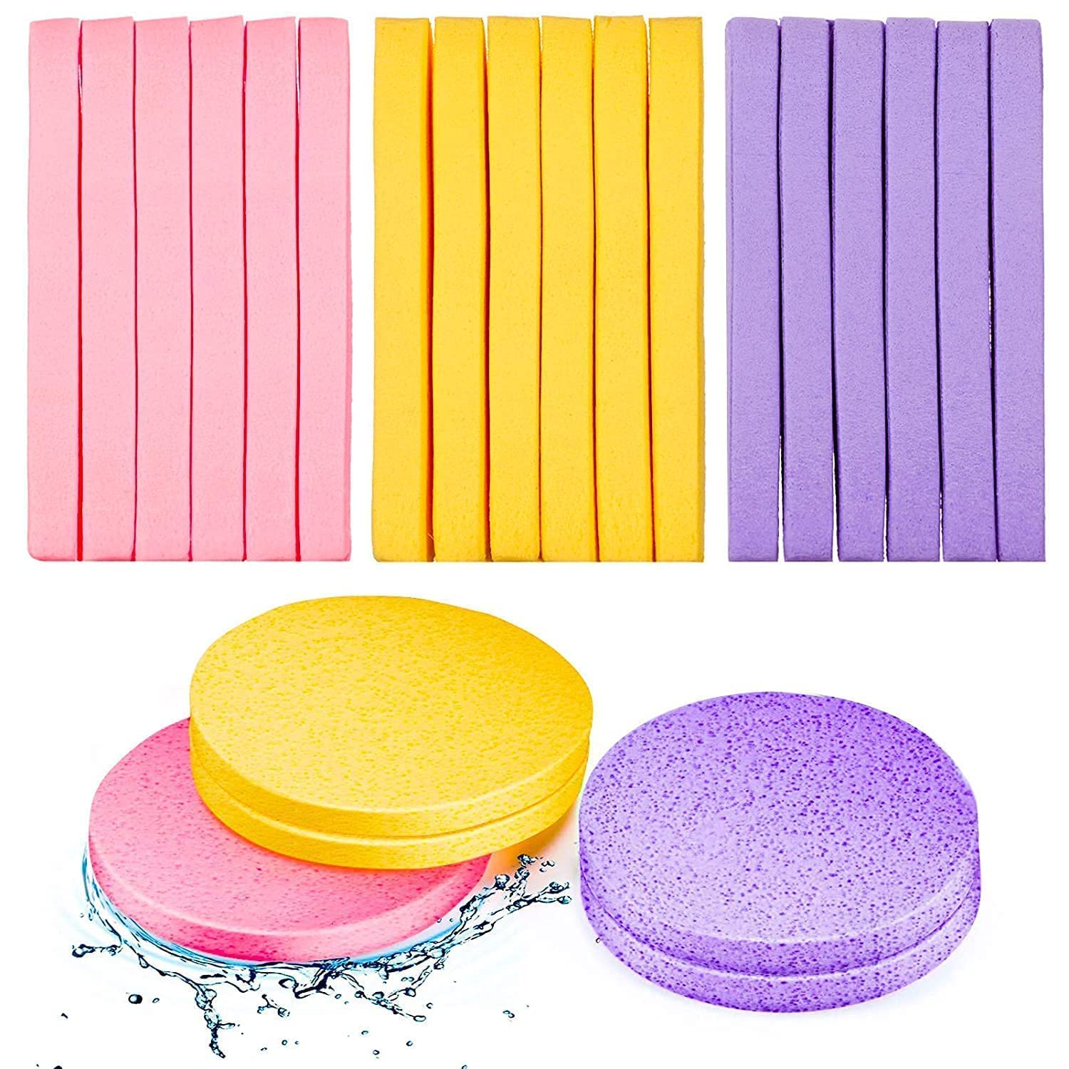 Magic Makeup Remover Sponge Stick - 12 Pack Soft Face Cleansing Puffs for Women & Girls, Colorful Beauty Blenders for Gentle Exfoliation & Makeup Removal - Perfect for Travel, Daily Skincare & Cosmetic Routines