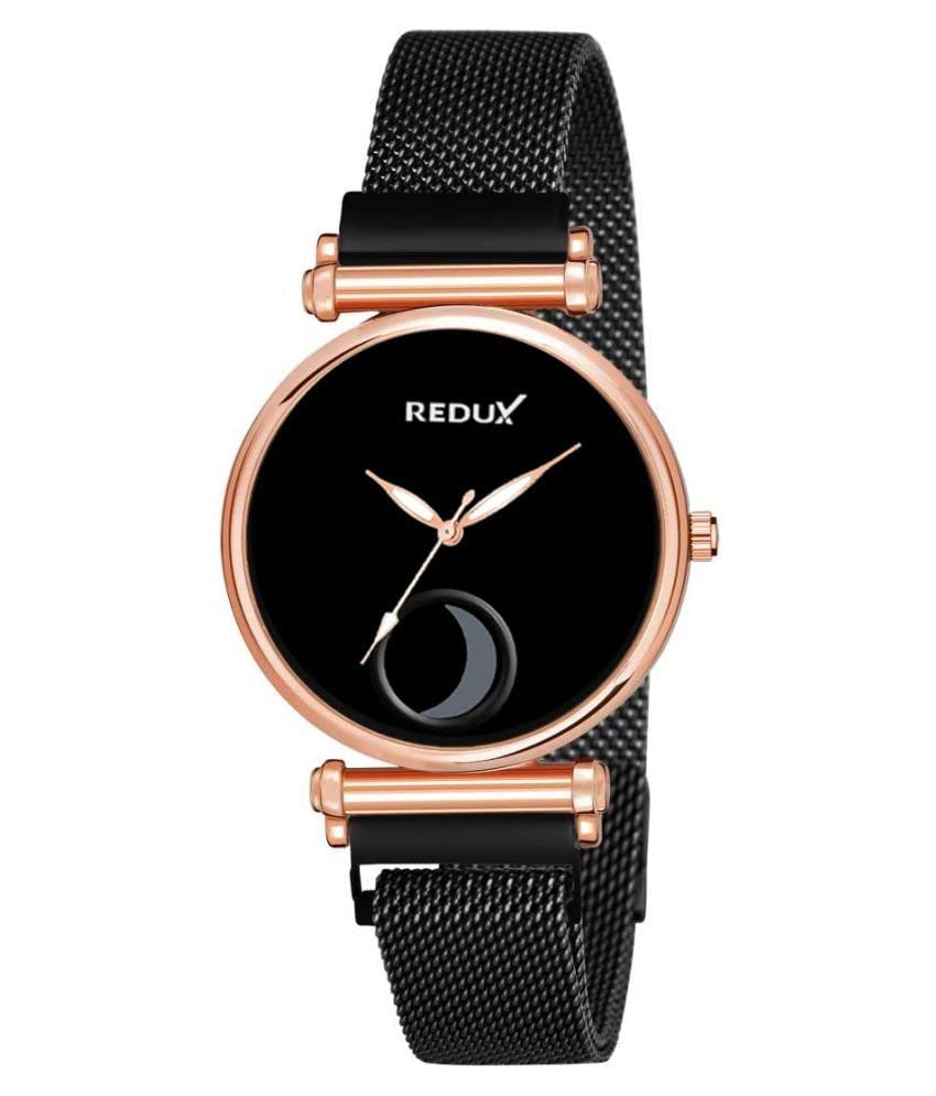 REDUX RWS0381S Analog Moon Phase Black Dial Women's Watch - Elegant Timepiece for Casual Wear, Office & Special Occasions