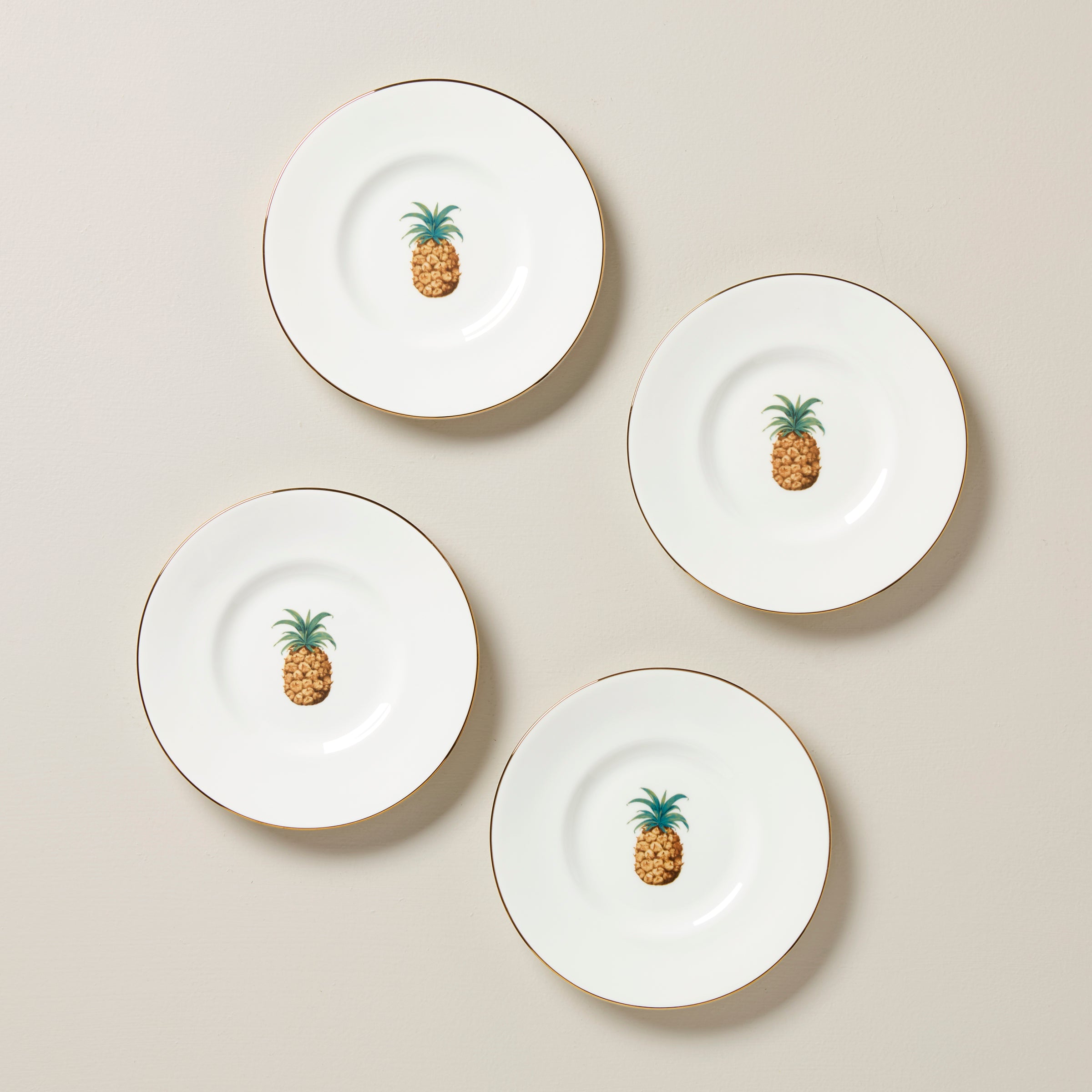 British Colonial Style Bamboo Dessert Plates Set of 4 - Eco-Friendly Small Plates for Afternoon Tea, Dessert Serving & Party Tableware