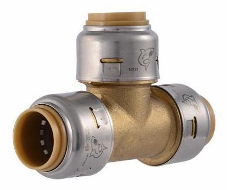1/2 Inch SharkBite Push-to-Connect Brass Tee Fitting UR362 - Perfect for Plumbing Repairs, DIY Projects & Water Supply Connections