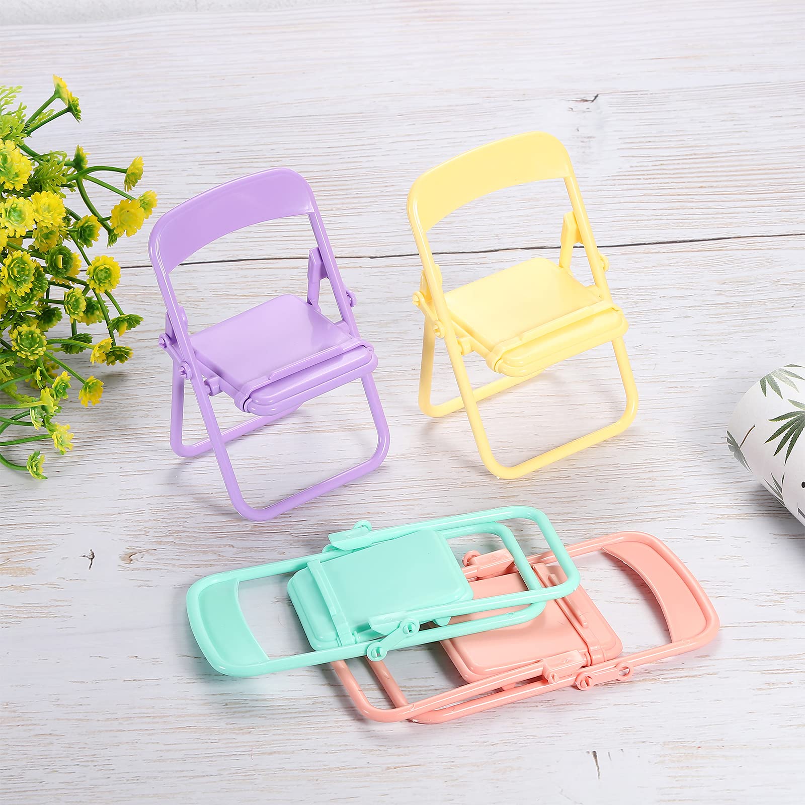 Purple Candy Color Folding Phone Stand - Multi-Angle Chair Holder for Smartphones | Perfect for Desk & Bedside Use