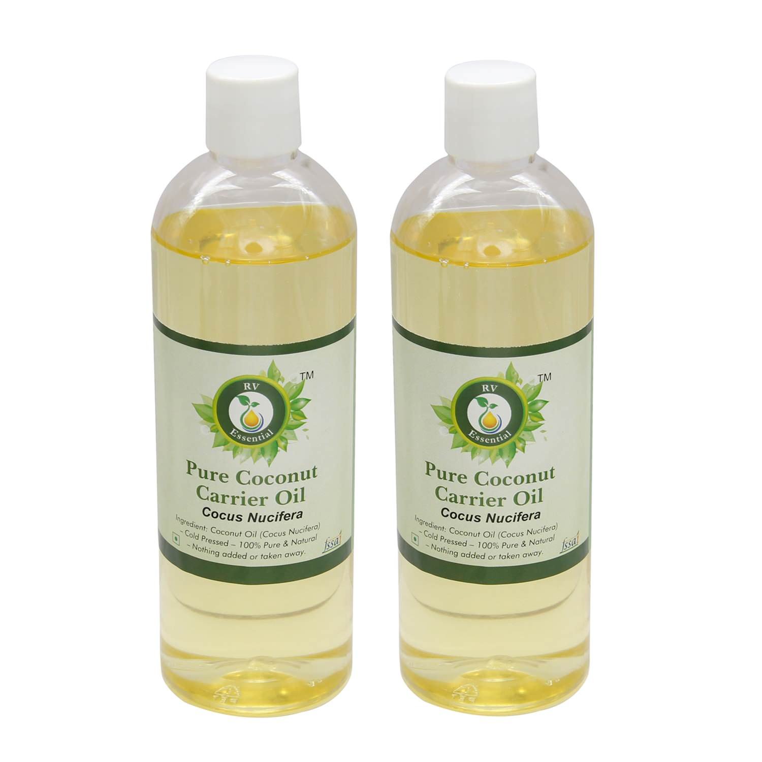Organic Pure Coconut Carrier Oil (100ml x 2) - Cold Pressed, Unrefined, Virgin Coconut Oil for Hair, Skin & Massage - Perfect for DIY Beauty, Aromatherapy & Cooking