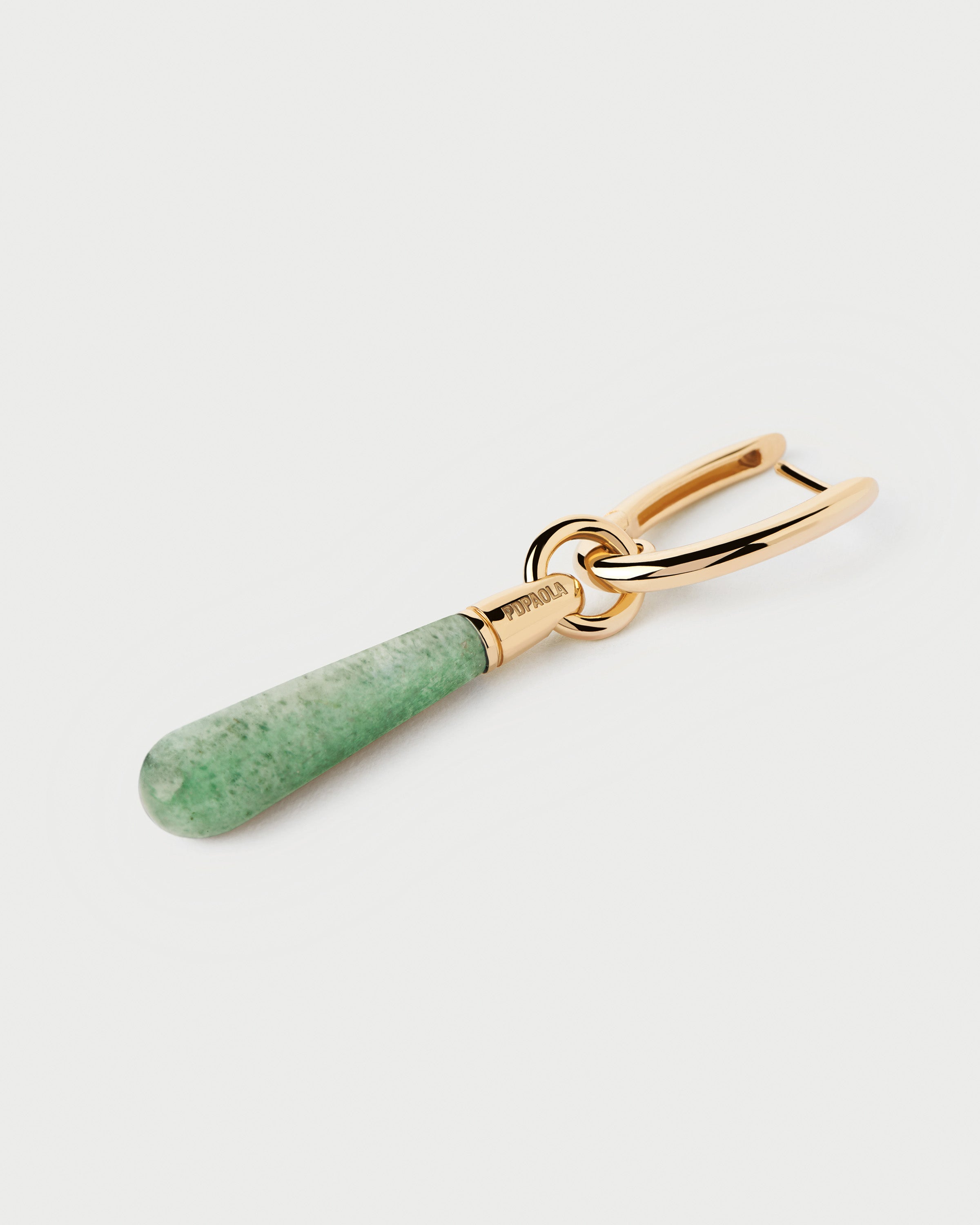 Green Aventurine Large Jupiter Single Hoop Earrings - Natural Stone Jewelry for Women - Perfect for Meditation, Yoga & Spiritual Healing