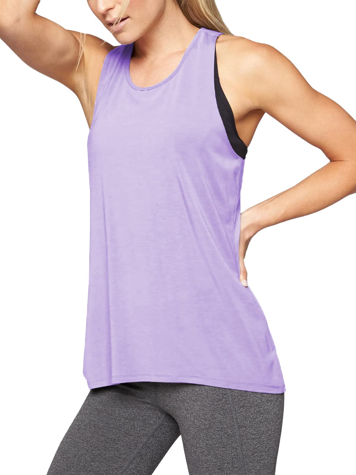 Women's Workout Tops - Mippo Yoga Athletic Tank Tops for Gym, Running & Summer Fitness | Breathable & Comfortable Activewear for Yoga, Pilates & Cardio
