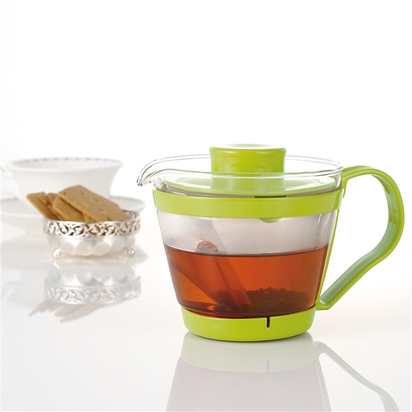 Iwaki Microwave Safe Glass Pot with Tea Strainer - Heat Resistant Borosilicate Glass for Tea Brewing, Coffee Making & Food Reheating