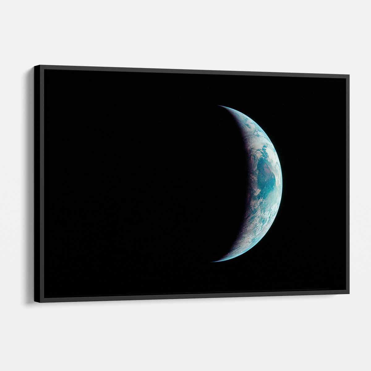Black Planet Earth Wall Art Canvas Print 7216 - Modern Space Decor for Living Room, Bedroom & Office