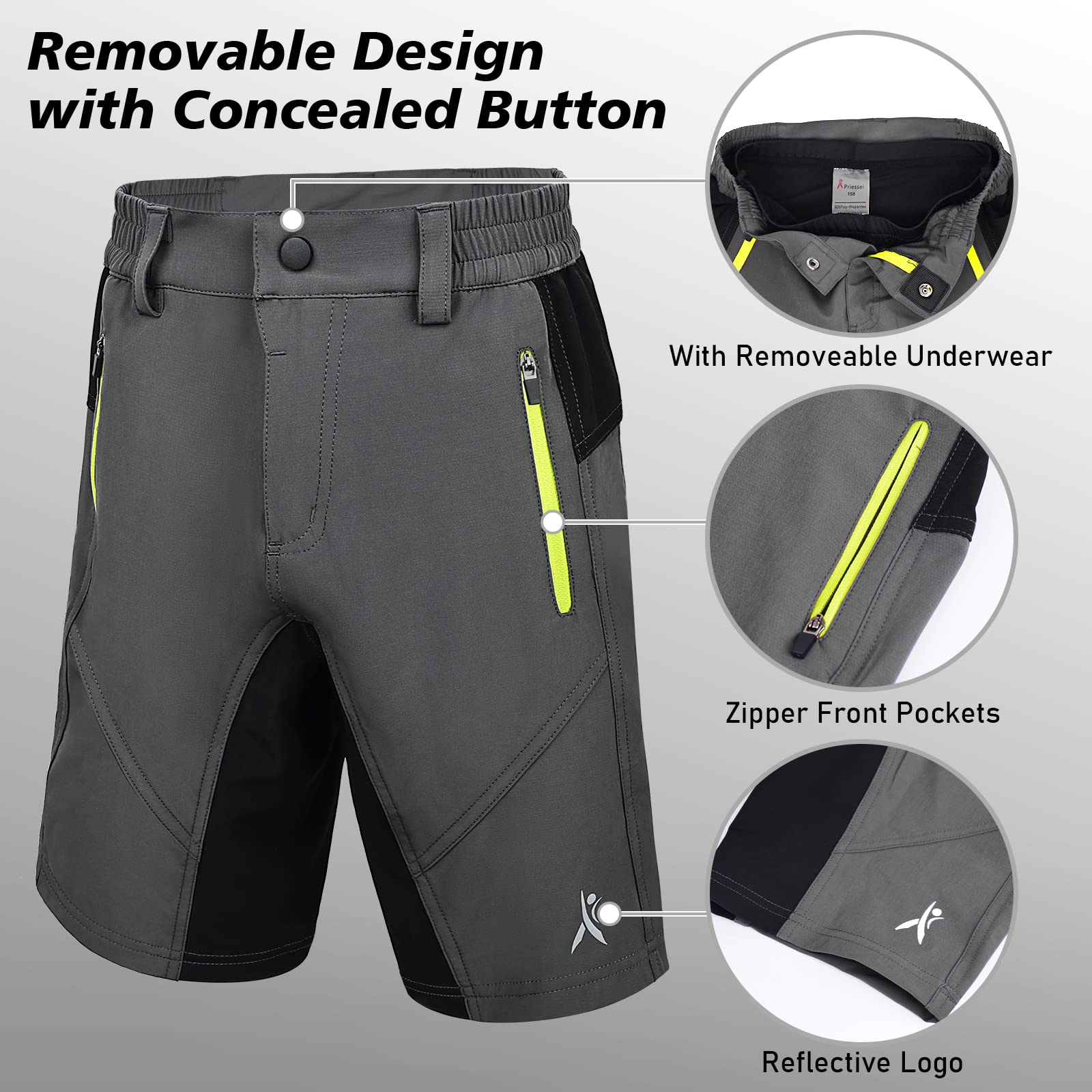 **Boys' Padded Bike Shorts for Kids & Teens - Mountain Biking Cycling Shorts with Zipper Pockets - Comfortable for Training & Outdoor Adventures**