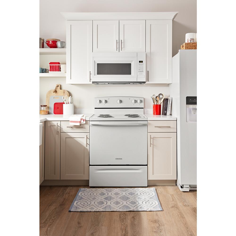 Amana ACR4203MNW 30 Inch Electric Range with Easy Clean Glass Door - Perfect for Modern Kitchens & Home Cooking
