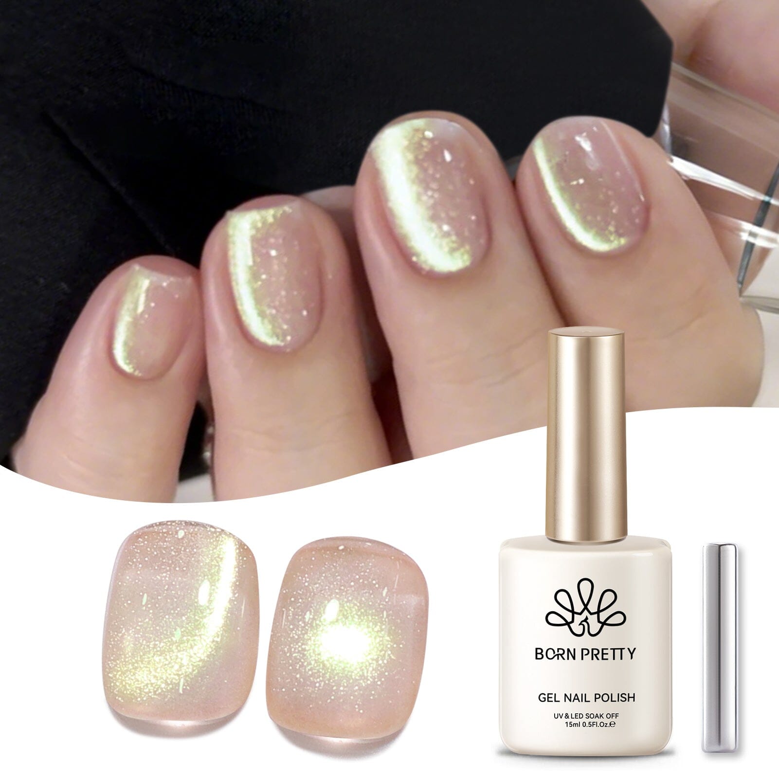 Green Cat Magnetic Gel Polish GCM02 - 15ml Long-Lasting Nail Polish with Magnetic Effect for Salon-Quality Manicures at Home | Perfect for Nail Art, Special Occasions & DIY Beauty