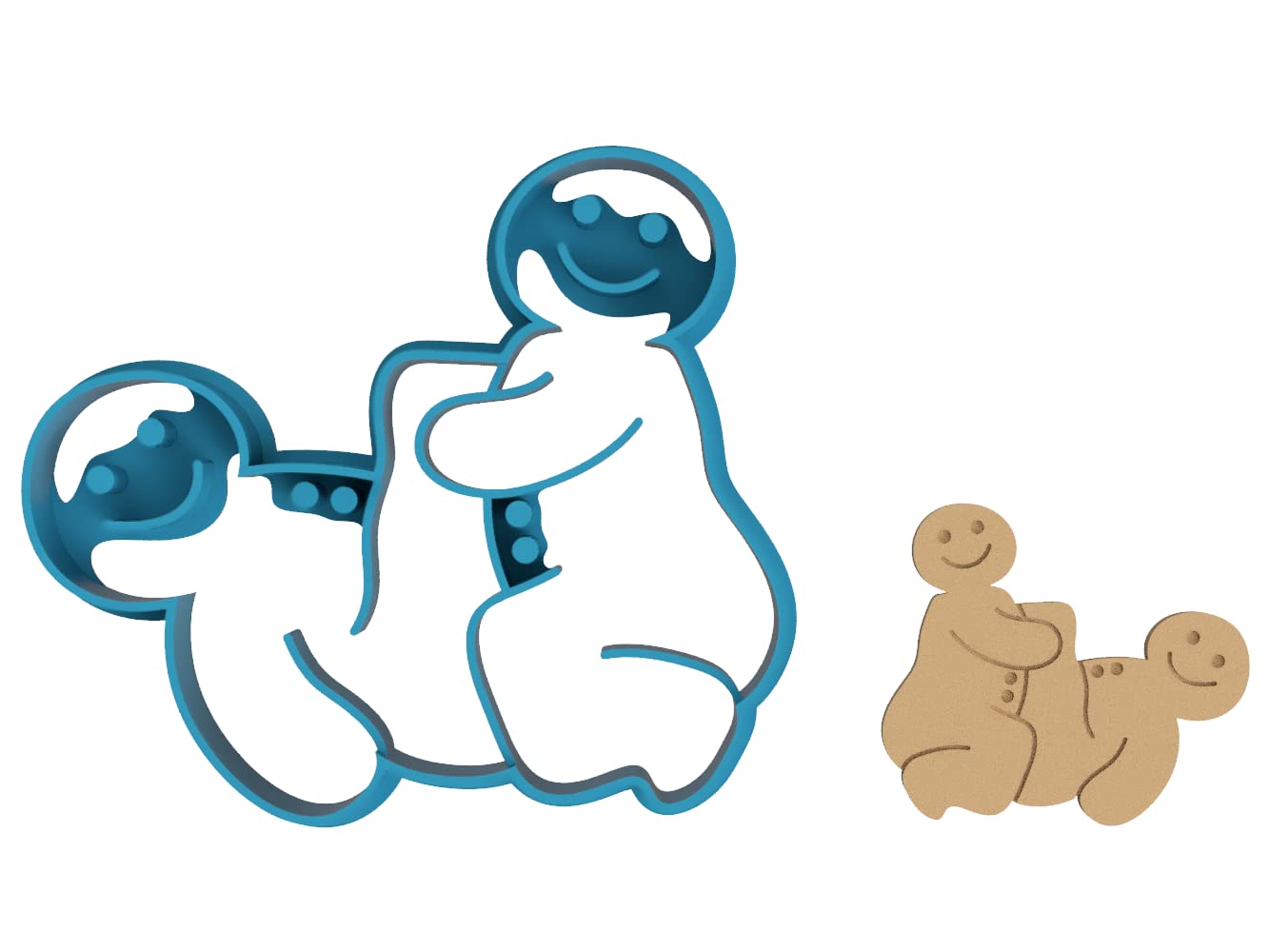 Funny Missionary Position Cookie Cutter Set - Naughty Cartoon Design for Sugar Cookies, Fondant, Clay Crafts - Perfect for Bachelorette Parties, Adult Baking Gifts & Edible Decorations