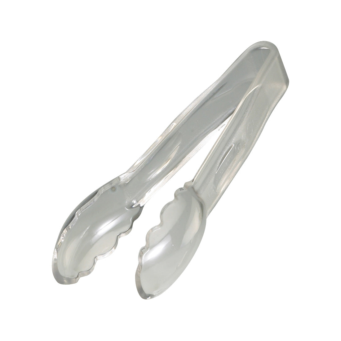 Cambro 6TGS135 Lugano Scallop Grip Tongs - 6-Pack Clear Plastic Serving Tongs for Restaurants, Catering & Buffet Service - Durable Food Handling Utensils for Salads, Pastries & Deli Items