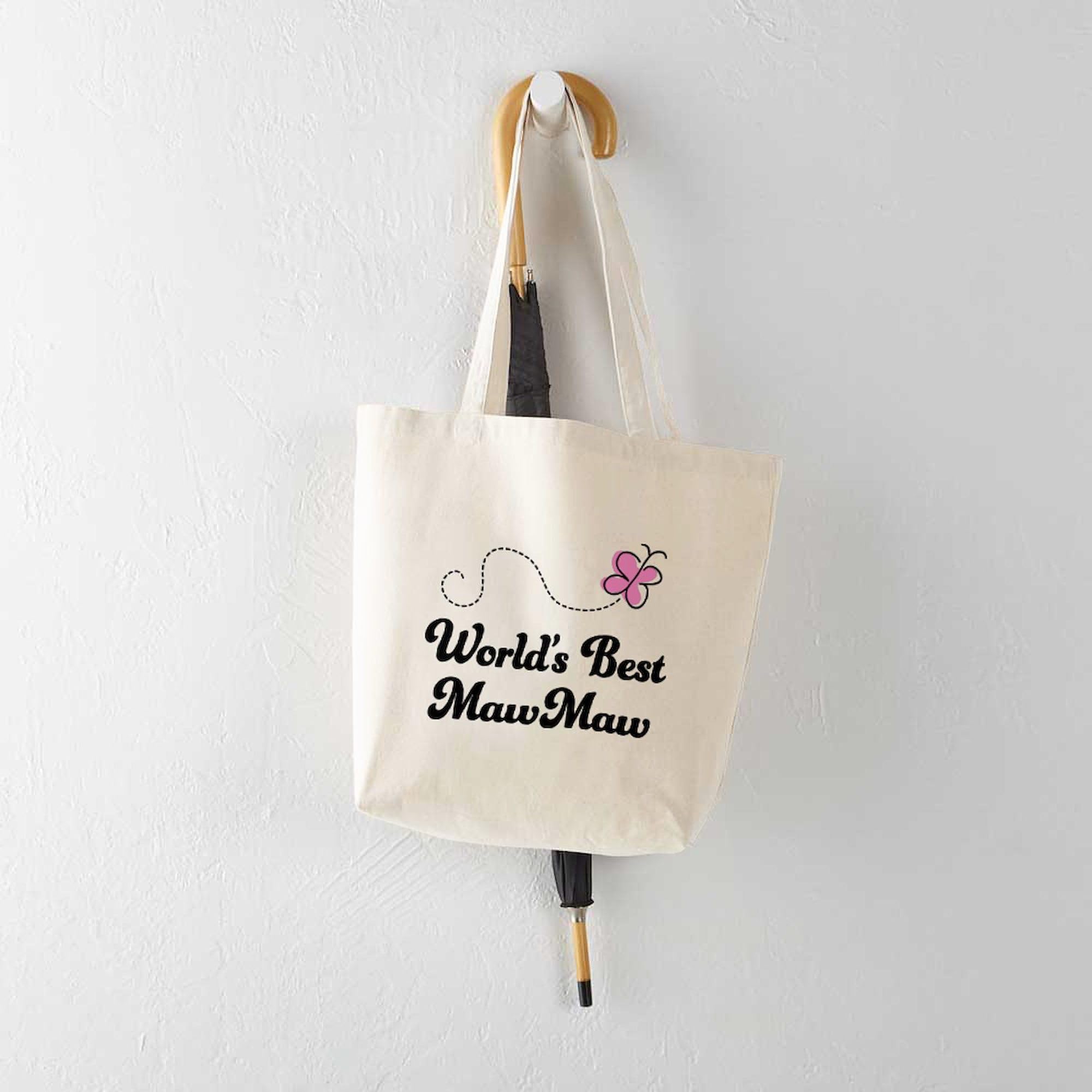 World's Best Grandma Tote Bag - Natural Canvas Reusable Shopping Bag for Groceries, Beach & Everyday Use