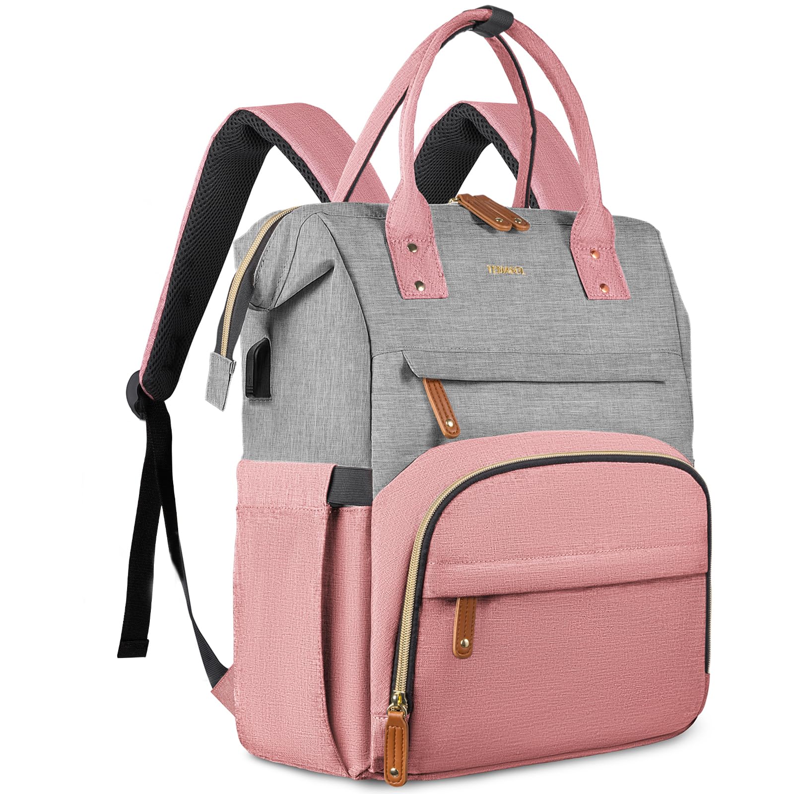 Anti-Theft Travel Laptop Backpack for Women - 15.6 Inch USB Charging Port Water-Resistant College Business Backpack - Perfect for Work, School, Commuting & Airplane Carry-On