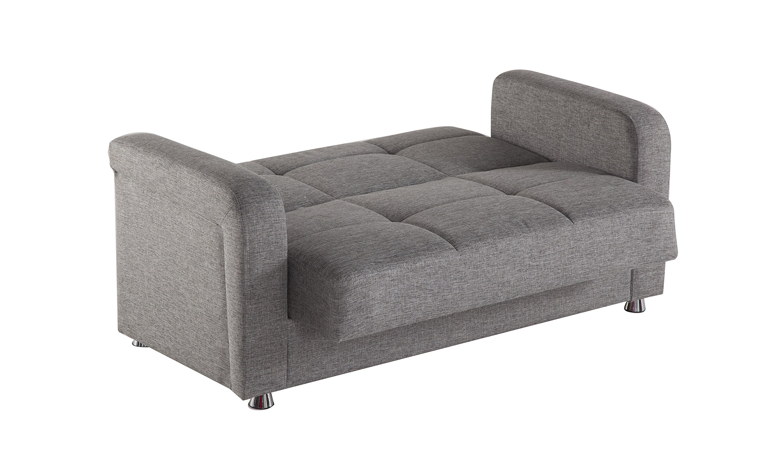 ISTIKBAL 3-Piece Living Room Furniture Set - Sofa Sleeper, Loveseat & Armchair in Diego Gray | Modern Sectional Couch for Small Spaces | Perfect for Apartments, Dorms and Guest Rooms