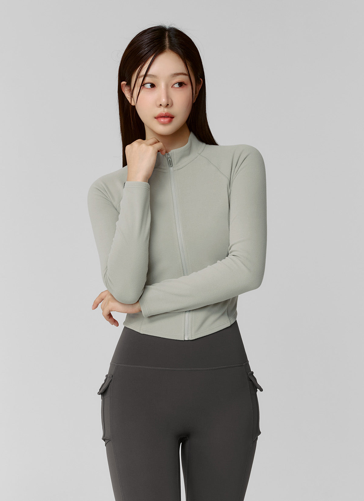 Active Crop Slim Fit Zip Up Jacket for Women - Lightweight Workout Running Hoodie - Gym Yoga Outdoor Sports