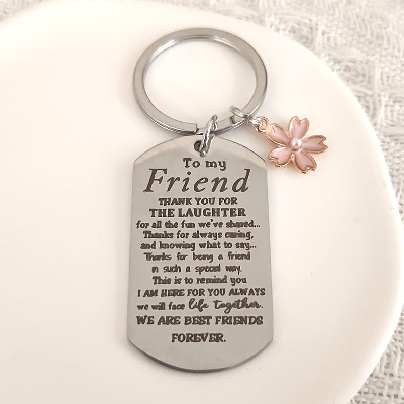 Best Friend Keychains for Women - Cute BFF Gifts for Christmas, Birthday, Friendship Day - Personalized Engraved Keyrings for Bestie, Sister, Girlfriend (Great for Everyday Carry & Gift Giving Occasions)